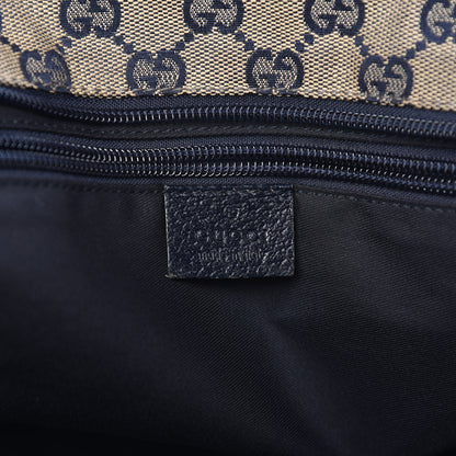 Gucci GG Monogram Medium Web Handle Bucket Tote Navy Blue 6 of 9