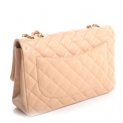 Chanel Lambskin Quilted Jumbo Single Flap Beige 3 of 9