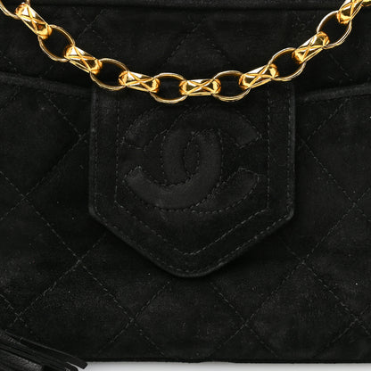 Chanel Suede Quilted CC Tassel Camera Case  Black 9 of 11