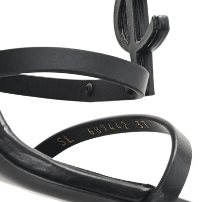 Saint Laurent Calfskin Cassandra 100 Sandals 37 Black 9 of 9