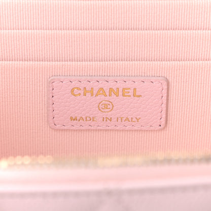 Chanel Caviar Quilted Small Tiny CC Vanity Case With Chain Light Pink 6 of 11