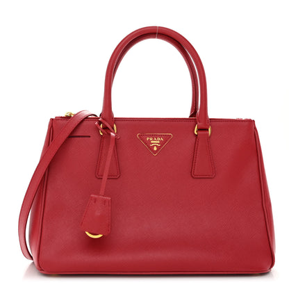 Prada Saffiano Small Galleria Double Zip Tote Fuoco 1 of 13