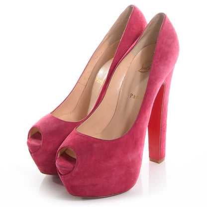 Christian Louboutin Suede Shameless 160 Peep Toe Heels 41 Pivoine 4 of 7