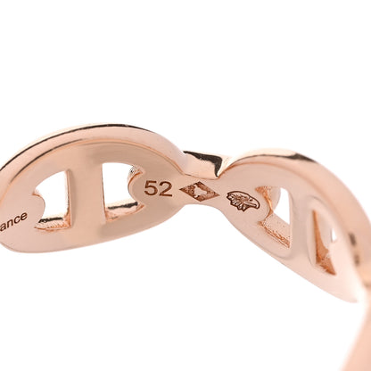 Hermes 18K Rose Gold PM Chaine D'Ancre Enchainee Ring 52 6 6 of 8