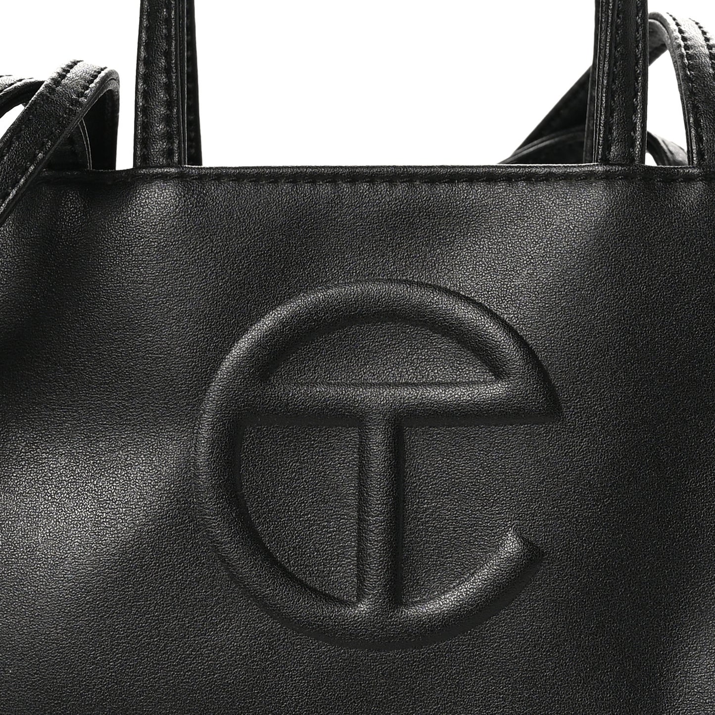 Vegan Leather Small Shopping Bag Black