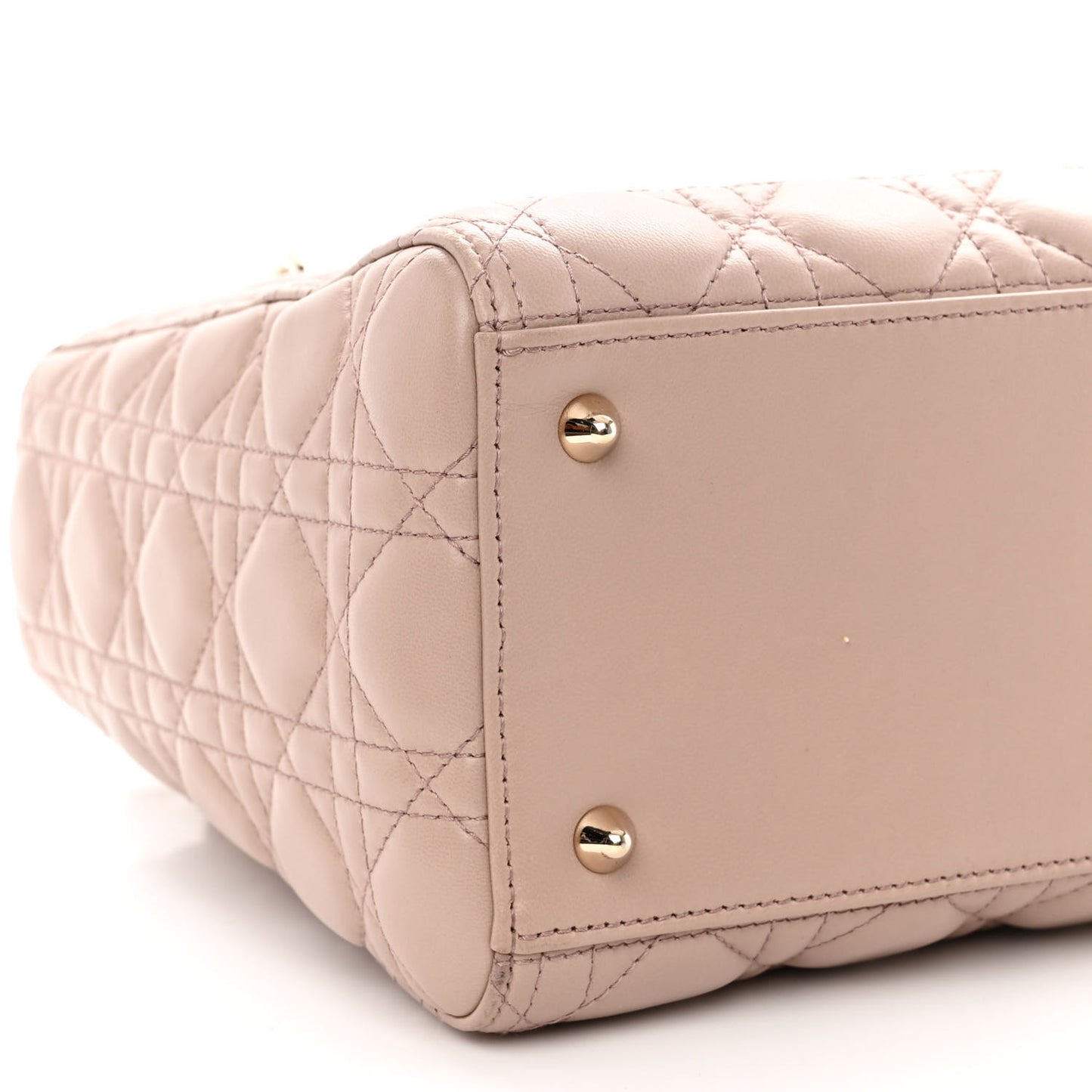 Lambskin Cannage Medium Lady Dior Rose Poudre