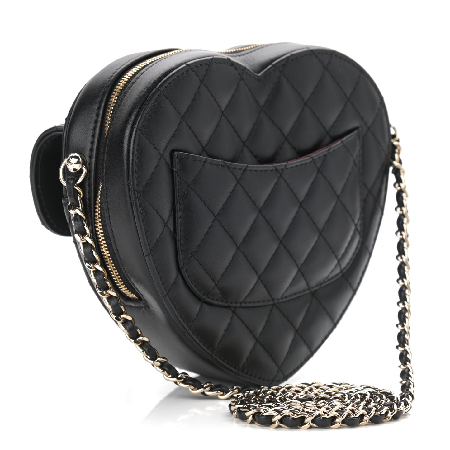 Lambskin Quilted CC In Love Heart Bag Black