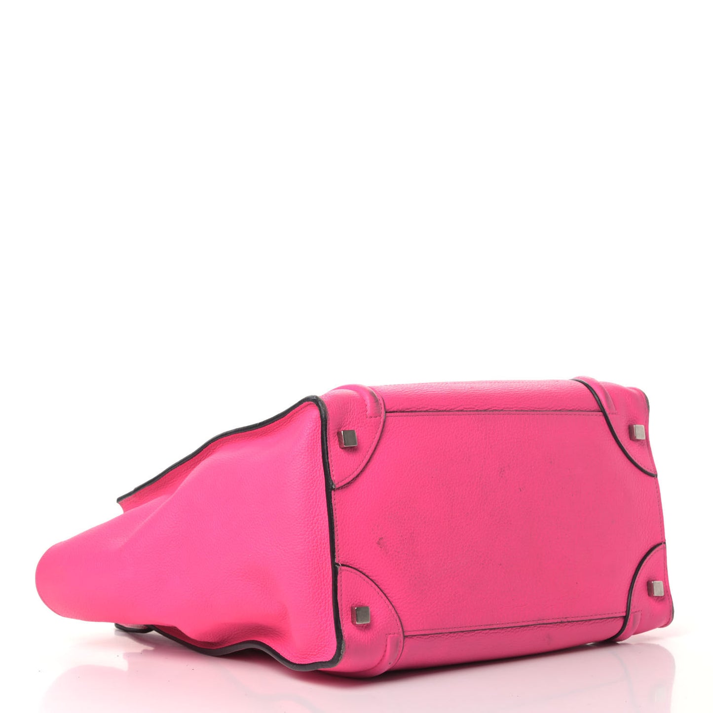 Drummed Calfskin Mini Luggage Fluo Pink
