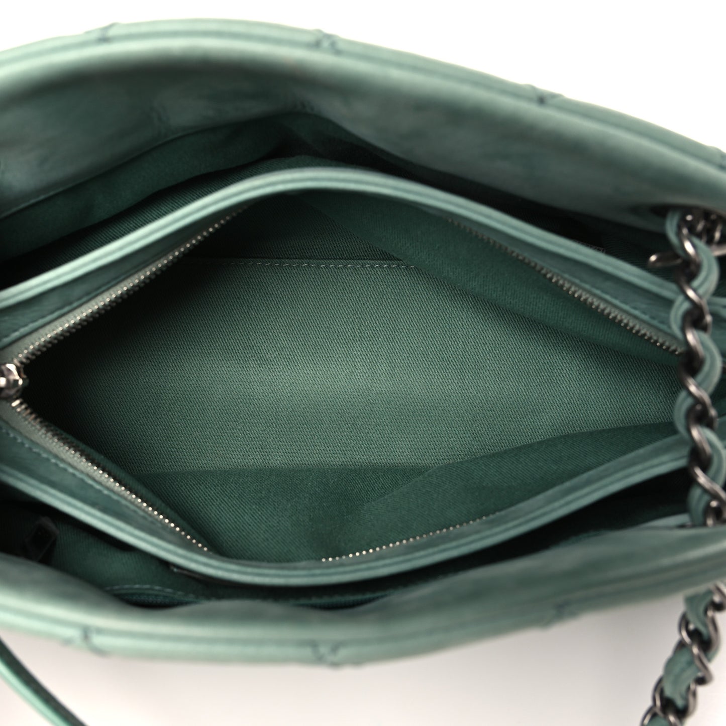 Iridescent Calfskin Medium Just Mademoiselle Bowler Green