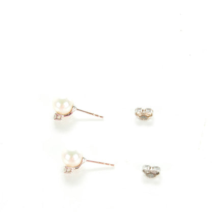 Mikimoto 18K White Gold Diamond 7mm Pearl Stud Earrings 3 of 6