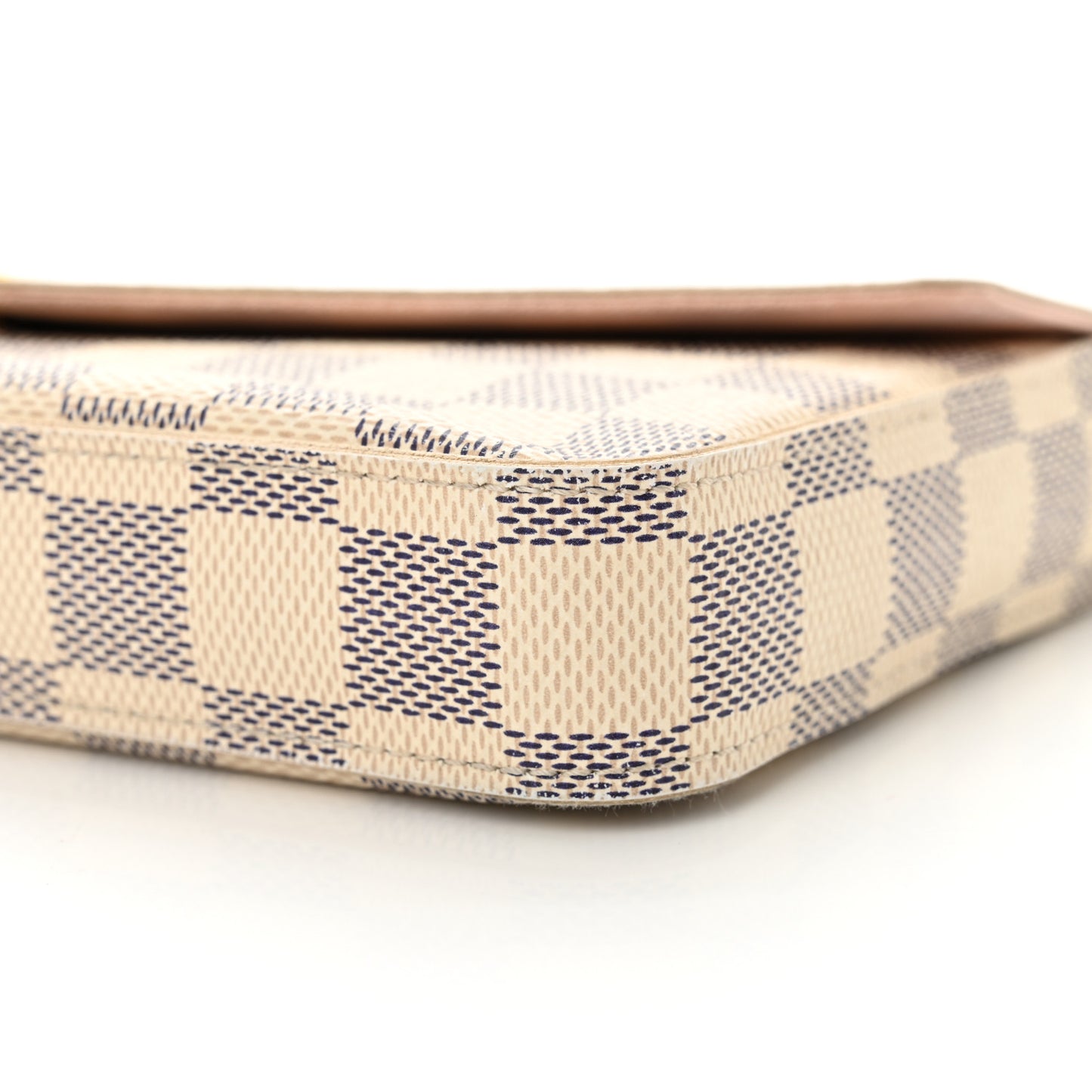 Damier Azur Pochette Felicie Chain Wallet Rose Ballerine