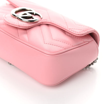 Gucci Calfskin Matelasse Super Mini GG Marmont Shoulder Bag Wild Rose 9 of 9