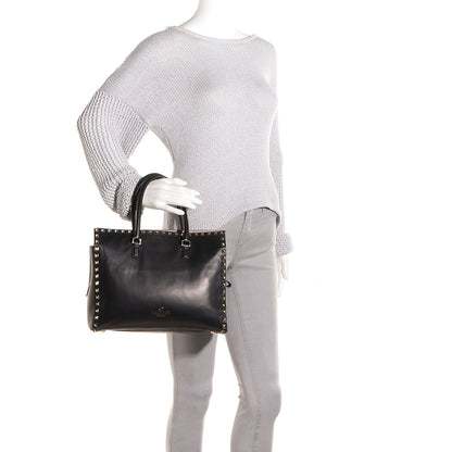 Valentino Garavani Vitello Small Rockstud Top Handle Tote Black 2 of 9