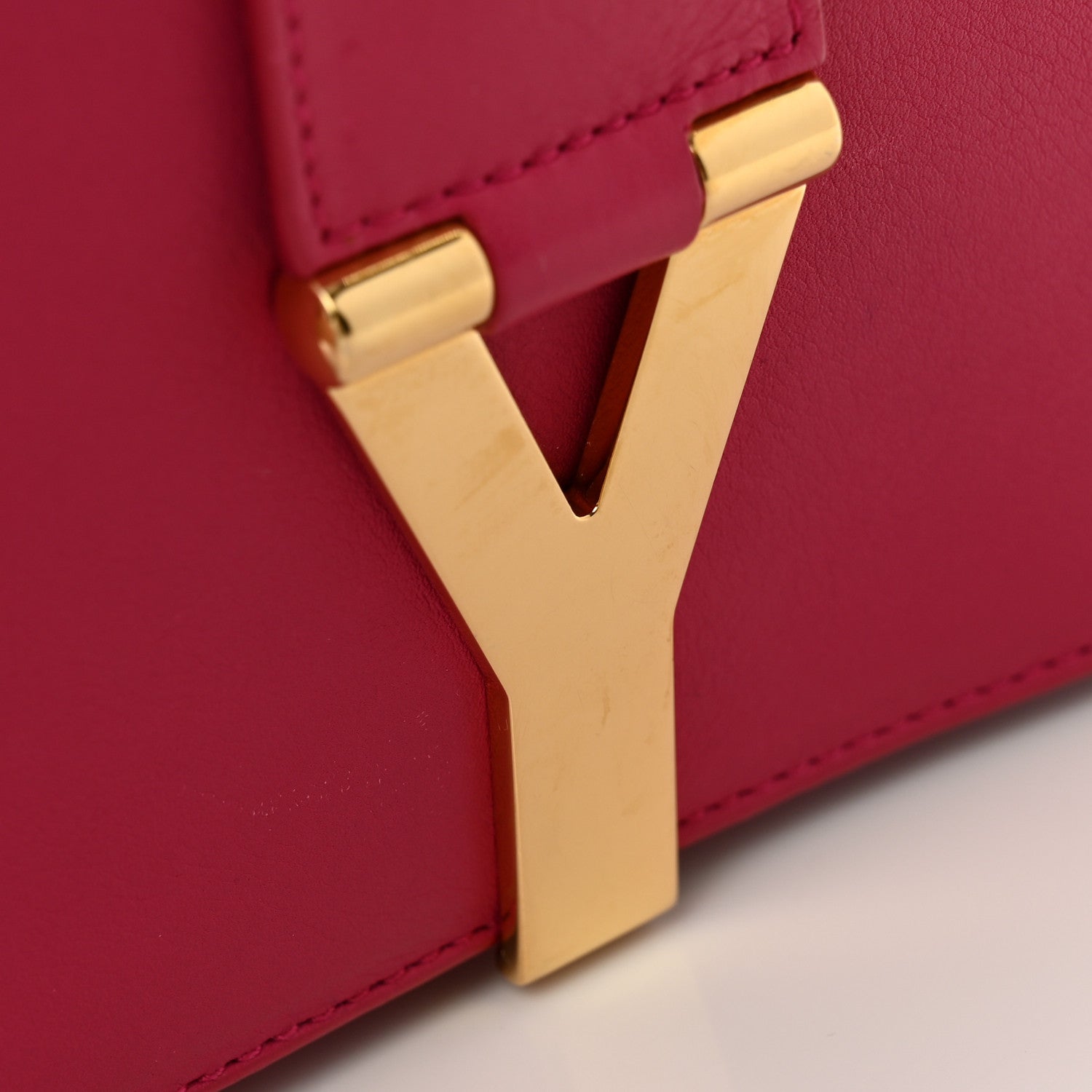 Saint Laurent Calfskin Mini Y Ligne Crossbody Pochette Bag Fuchsia 12 of 14