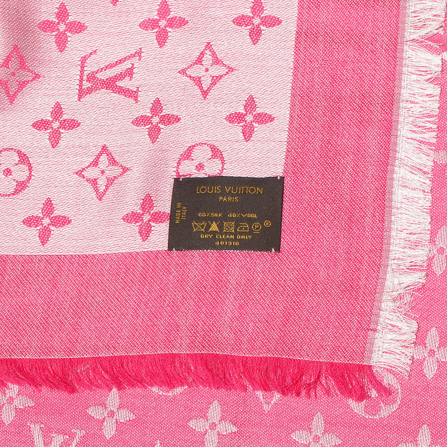 Louis Vuitton Wool Silk Monogram Denim Shawl Pivoine 5 of 5