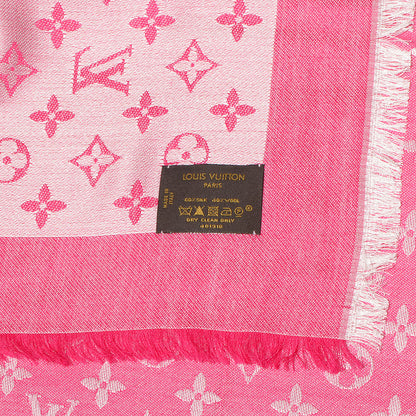Louis Vuitton Wool Silk Monogram Denim Shawl Pivoine 5 of 5