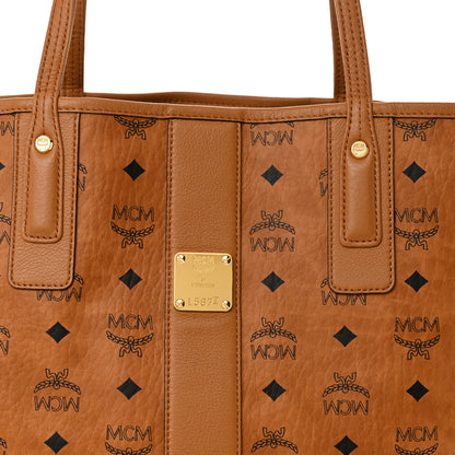 MCM Visetos Medium Liz Reversible Shopper Tote Cognac 12 of 17