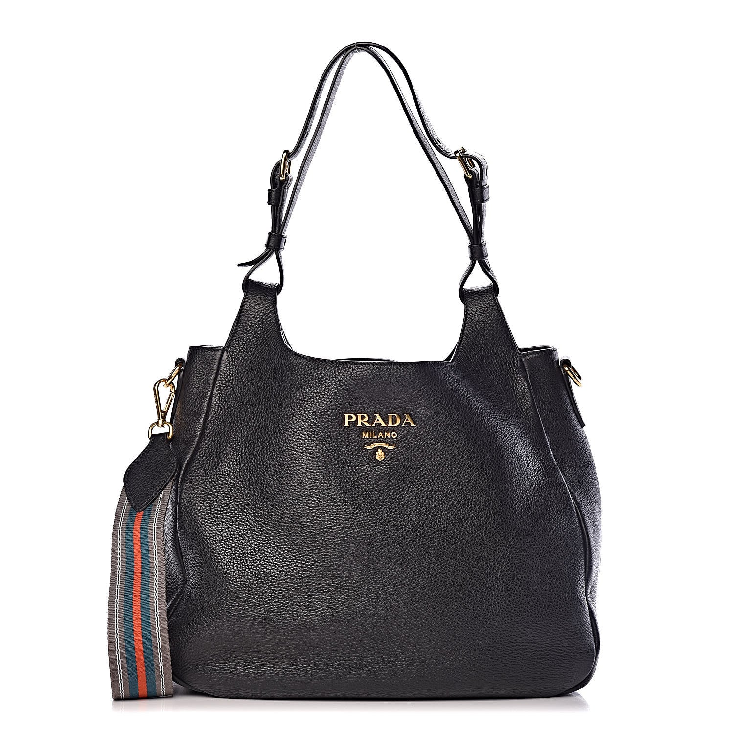 Prada Vitello Daino Hobo Black 1 of 9