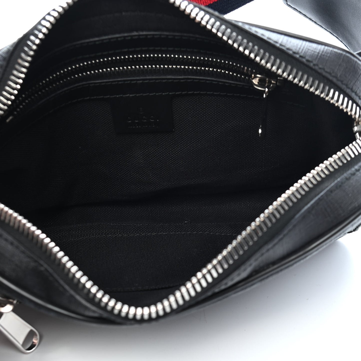Soft GG Supreme Monogram Web Belt Bag Black Grey