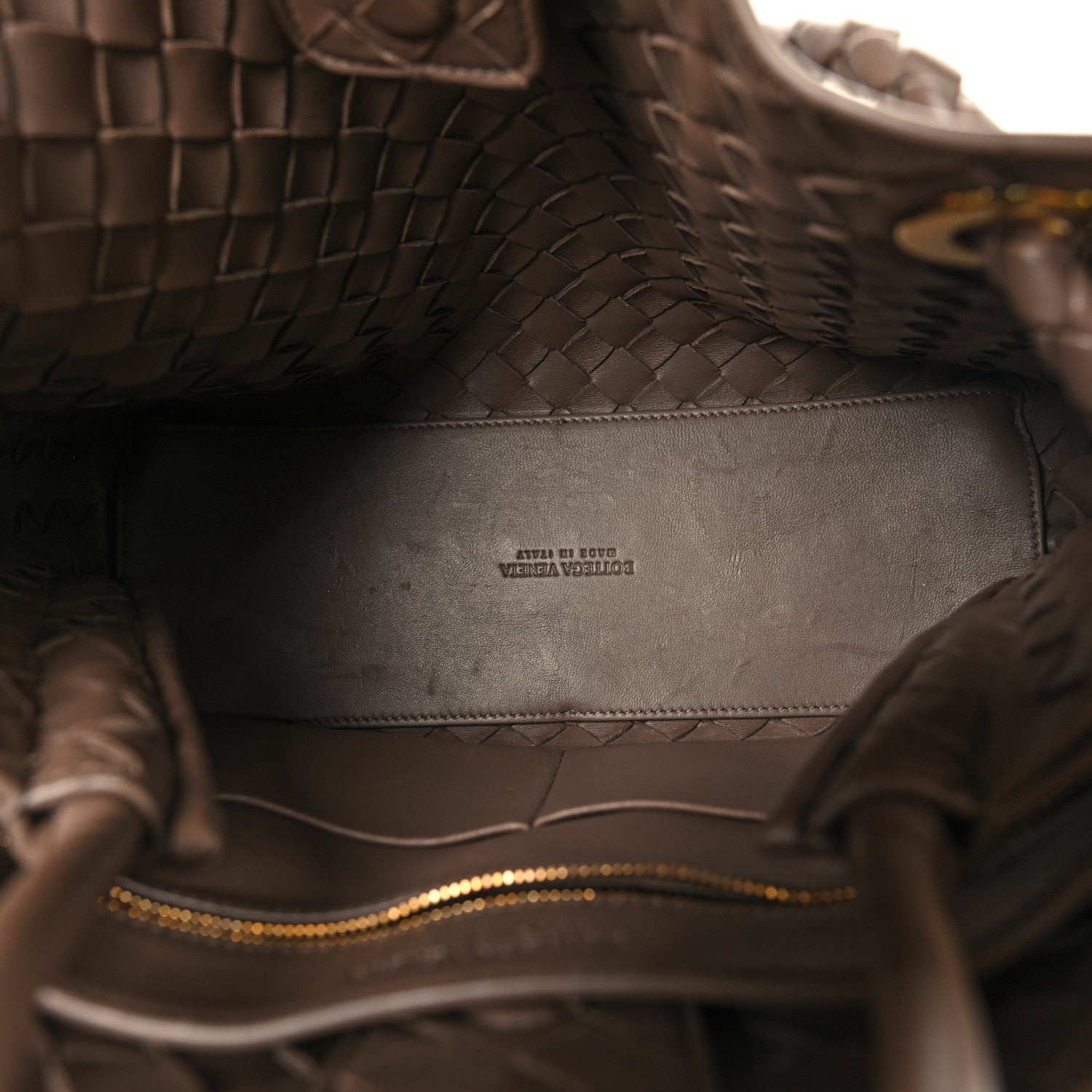 Bottega Veneta Nappa Intrecciato Medium Andiamo Shoulder Bag Taupe Grey 5 of 12