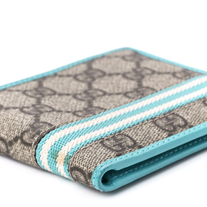Gucci GG Plus Monogram Web Bi-Fold Wallet Blue Beige 11 of 13