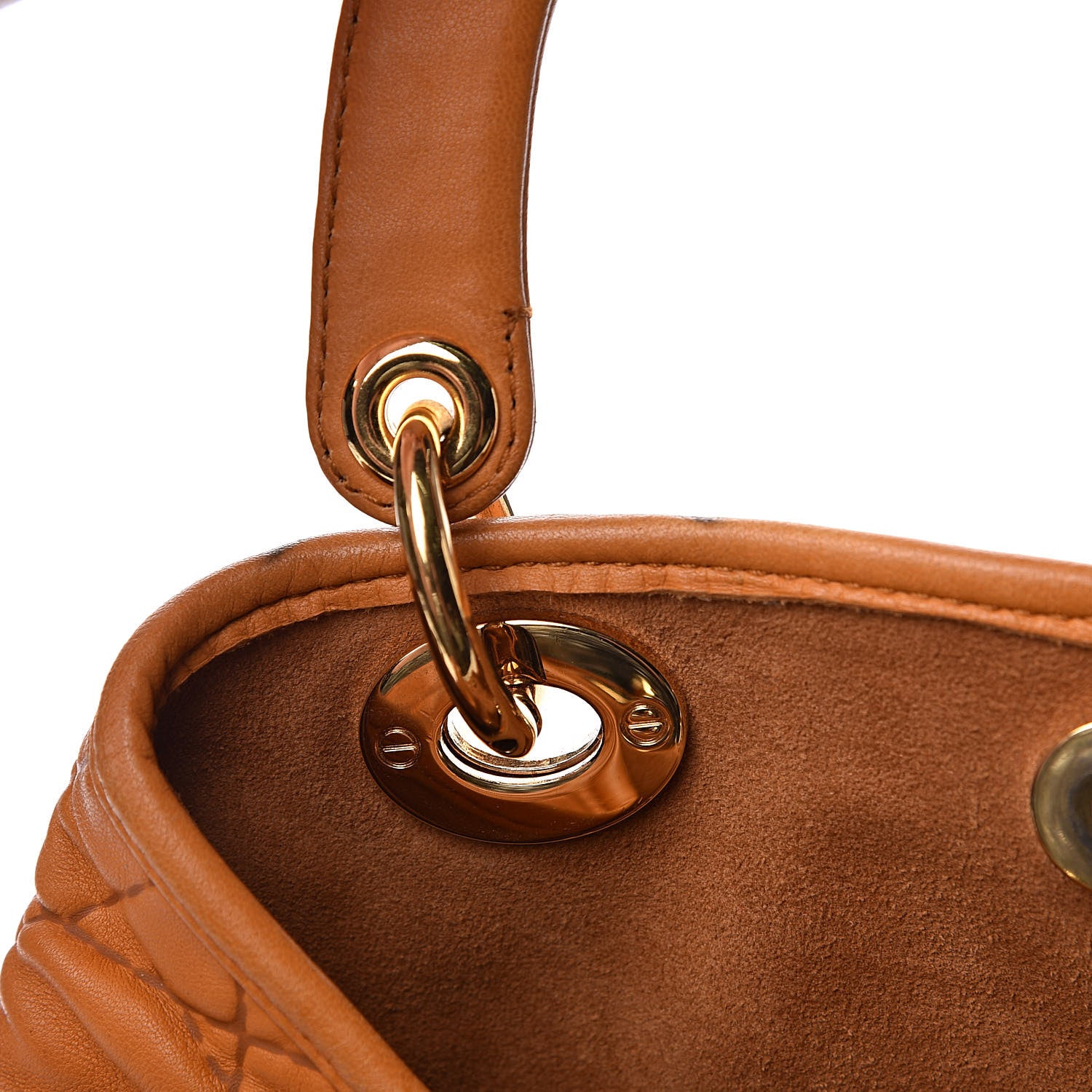 Christian Dior Lambskin Cannage Large Soft Lady Dior Shopping Tote Orange 14 of 16