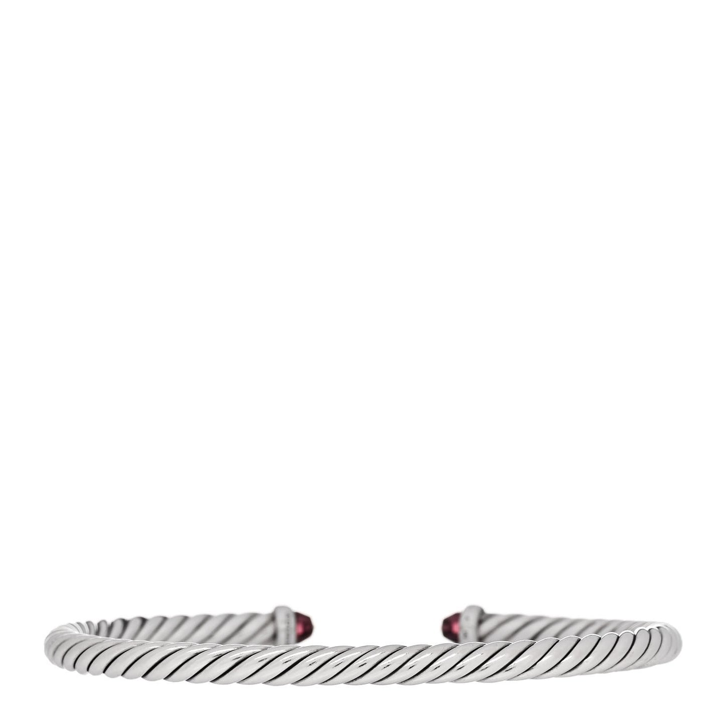 Sterling Silver 14K Yellow Gold Garnet 4mm Cable Classics Bracelet