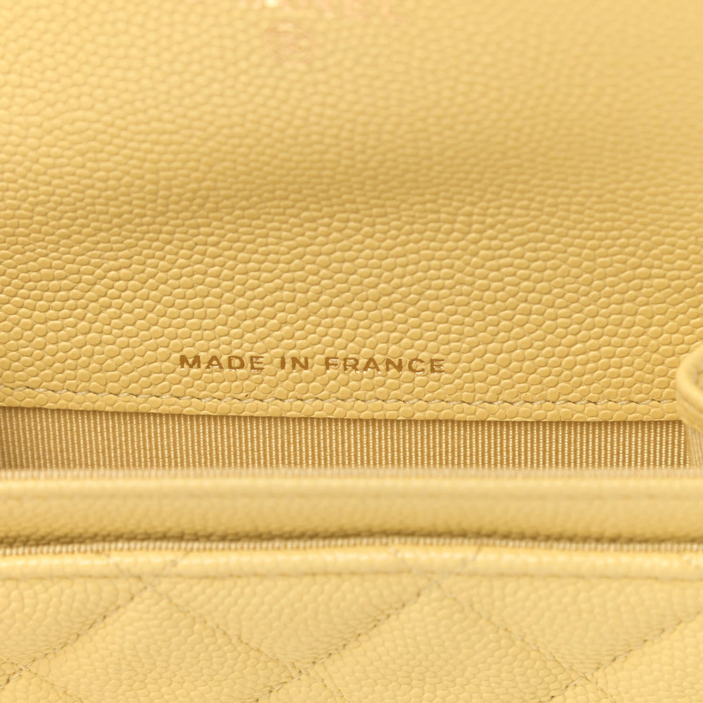 Caviar Quilted Flap Card Holder Wallet Yellow