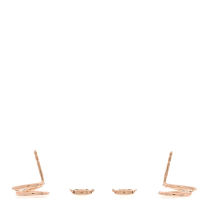 Hermes 18K Rose Gold Diamond TPM Vertige Coeur Earrings 3 of 5