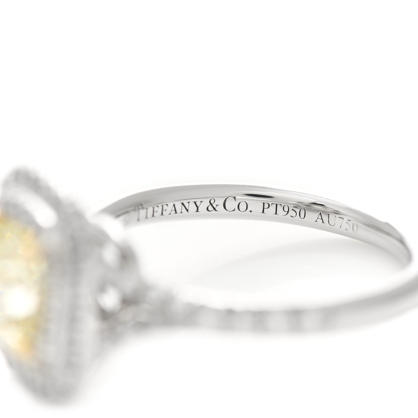 Platinum 18K Yellow Gold Yellow Diamond 1.10ct Soleste Cushion Cut Engagement Ring 47 4