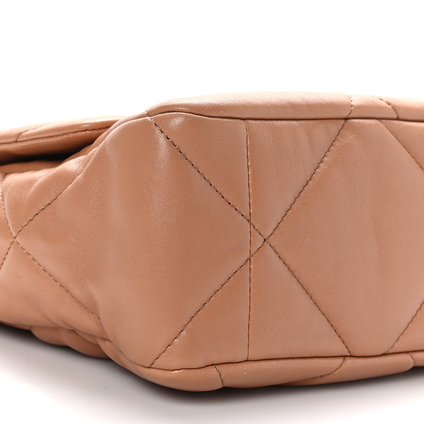 Lambskin Quilted Large Chanel 19 Flap Brown