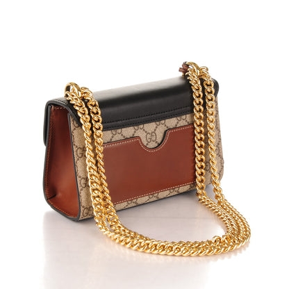 Gucci GG Supreme Monogram Calfskin Small Padlock Shoulder Bag Beige Black Cuir 3 of 7