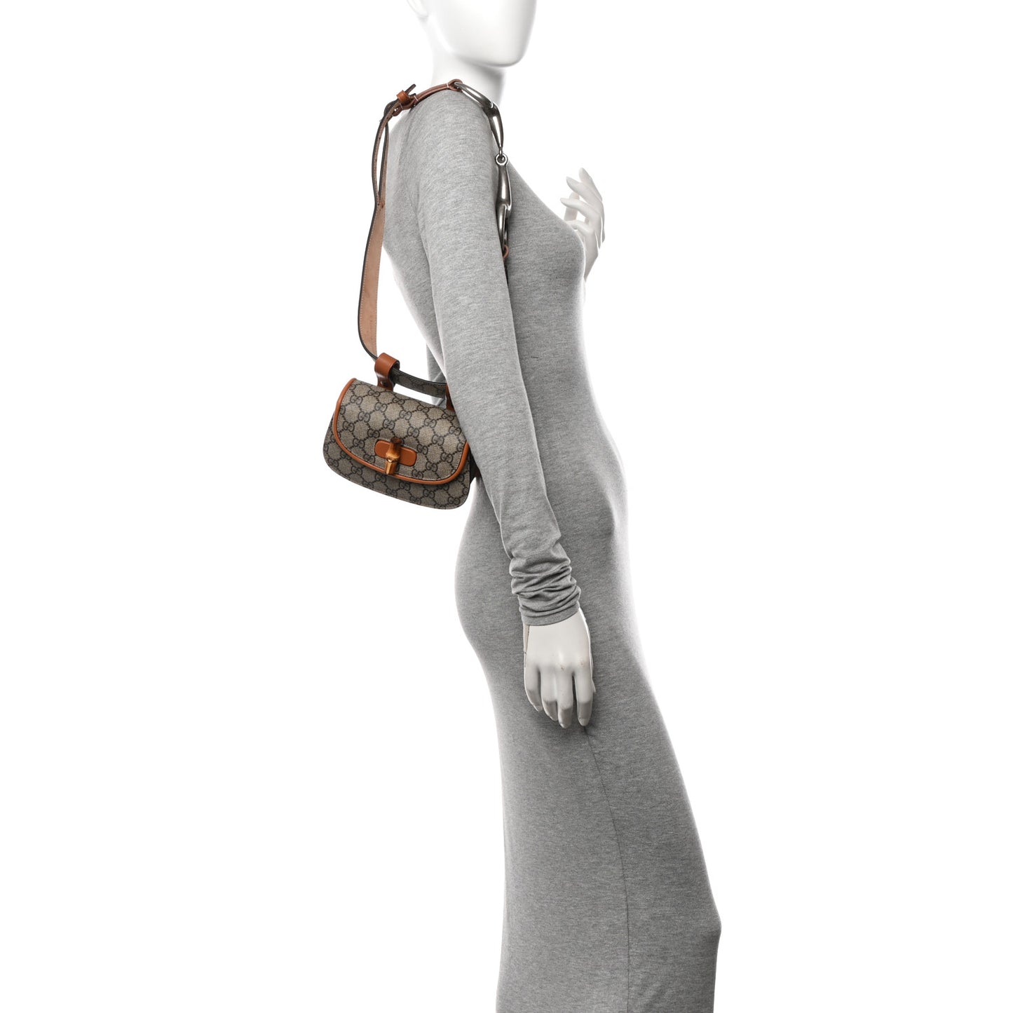 GG Supreme Monogram Web Bamboo Mini 1947 Belt Bag 80 32 Beige