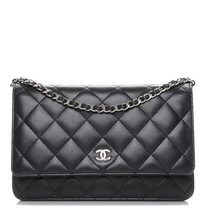 Chanel Lambskin Quilted Wallet On Chain WOC Black 1 of 9