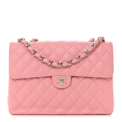 Chanel Caviar Quilted Jumbo Single Flap Pink 1 of 10
