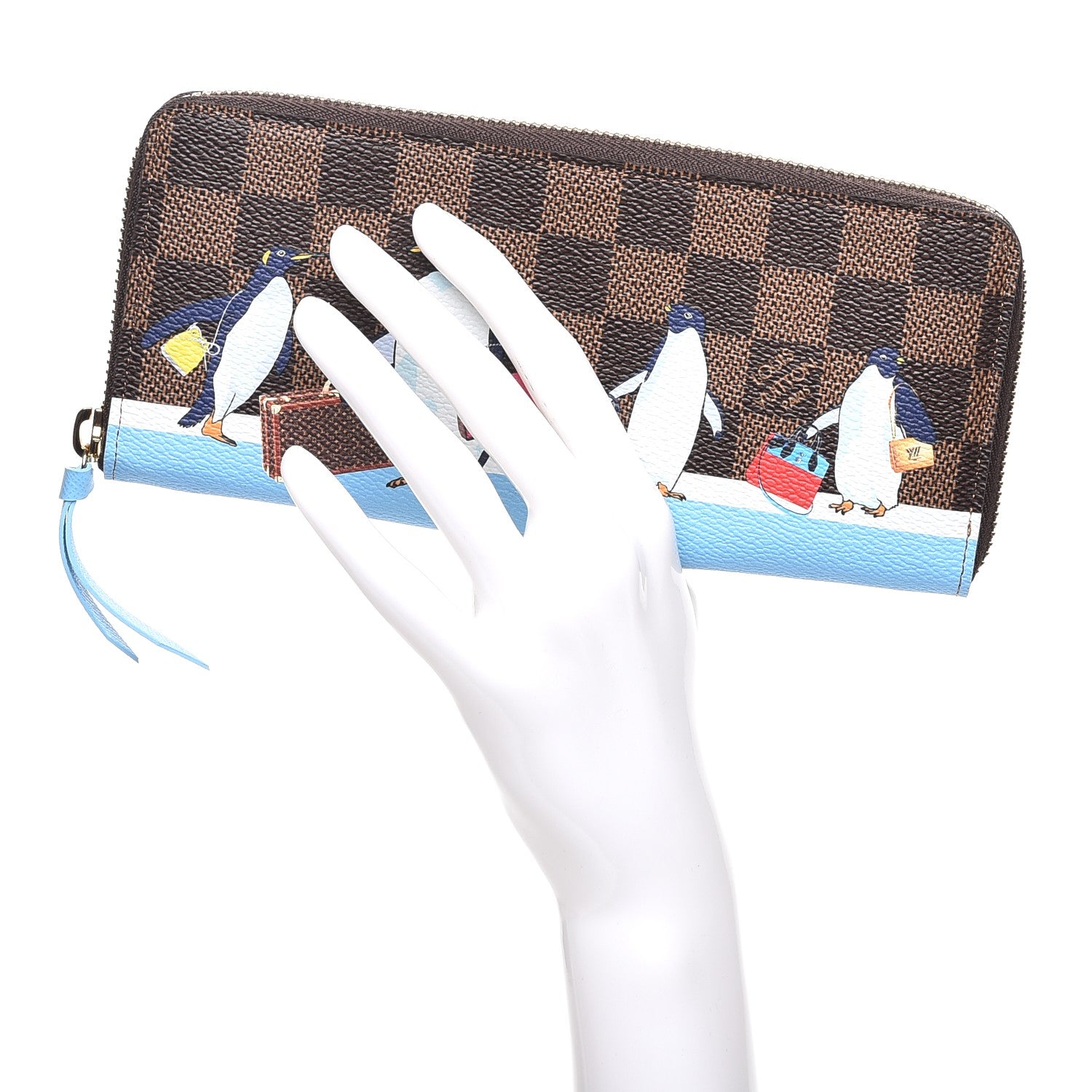Louis Vuitton Damier Ebene 2017 Christmas Animation Clemence Wallet 2 of 8