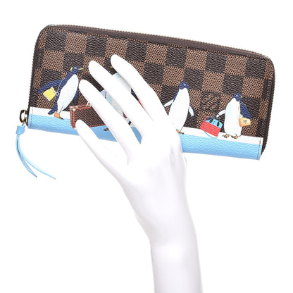 Louis Vuitton Damier Ebene 2017 Christmas Animation Clemence Wallet 2 of 8
