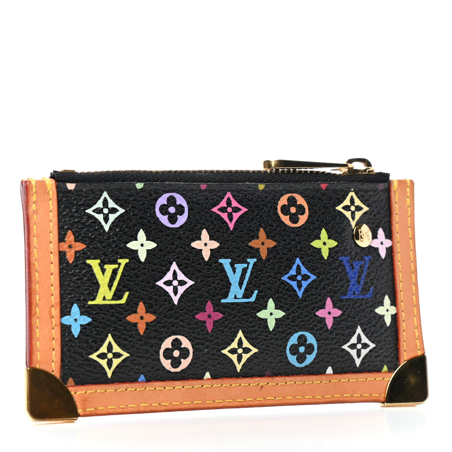 Louis Vuitton Monogram Multicolor Key Pouch Black 3 of 6