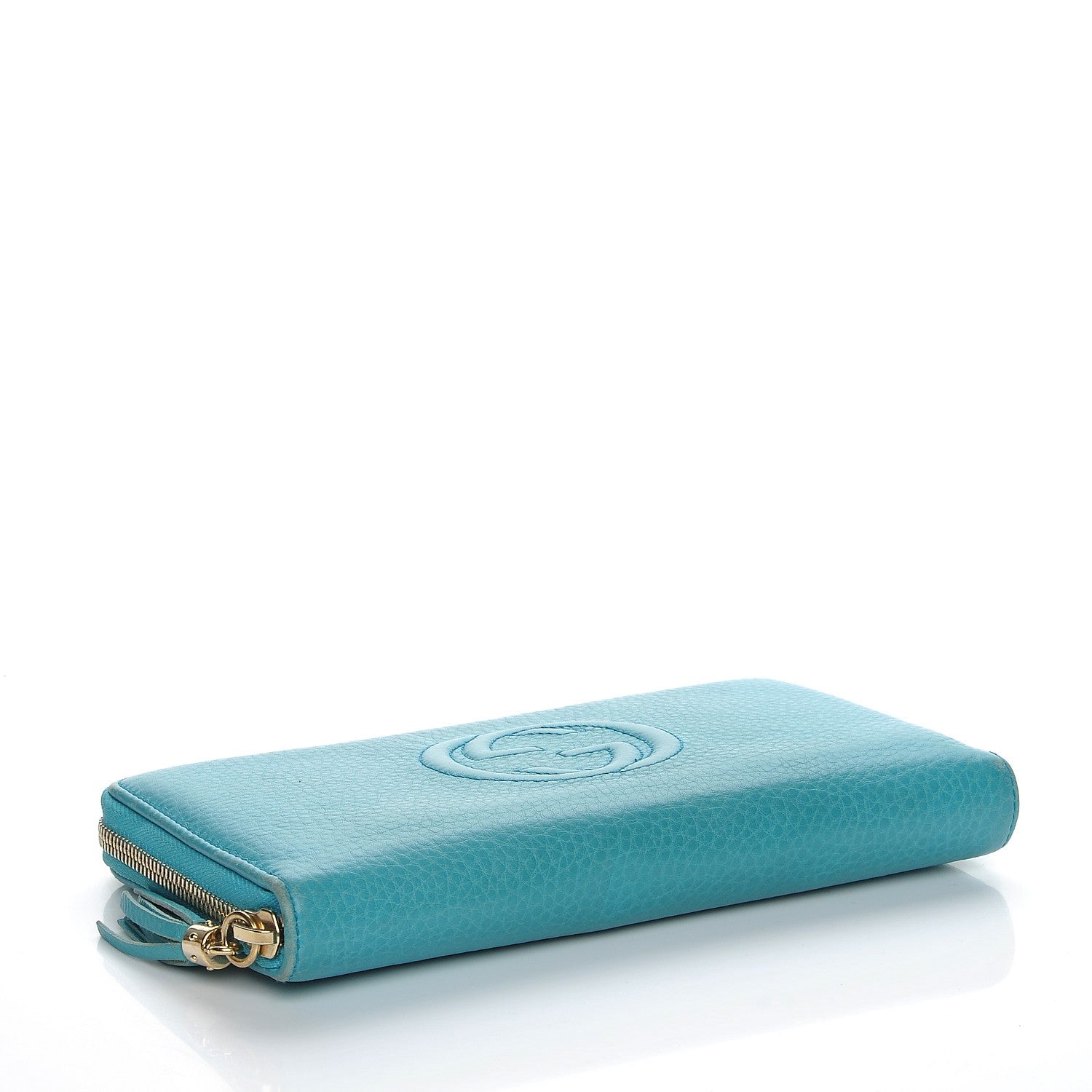 Gucci Pebbled Calfskin Soho Zip Around Wallet Deep Cobalt 4 of 9