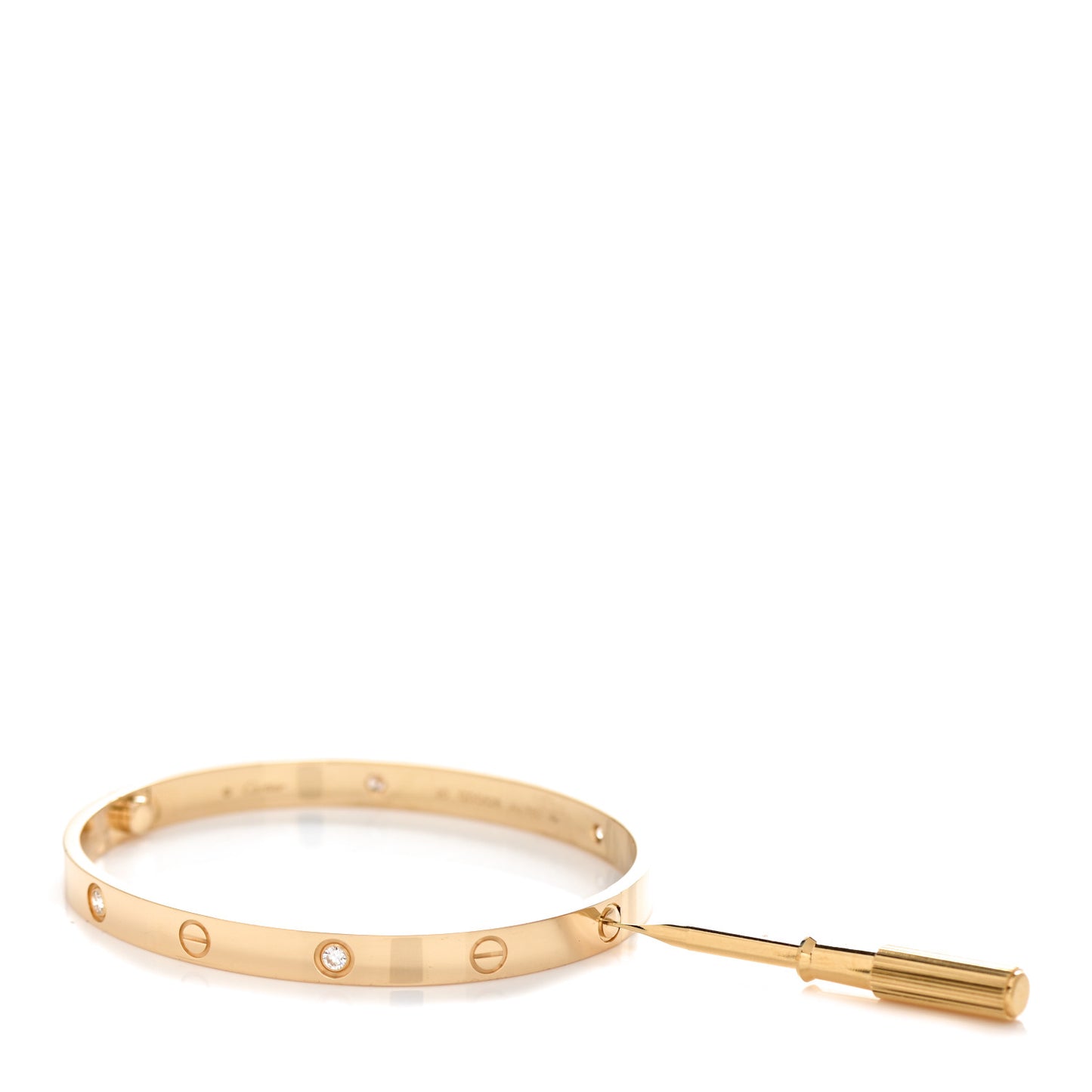 18K Yellow Gold 4 Diamond LOVE Bracelet 20