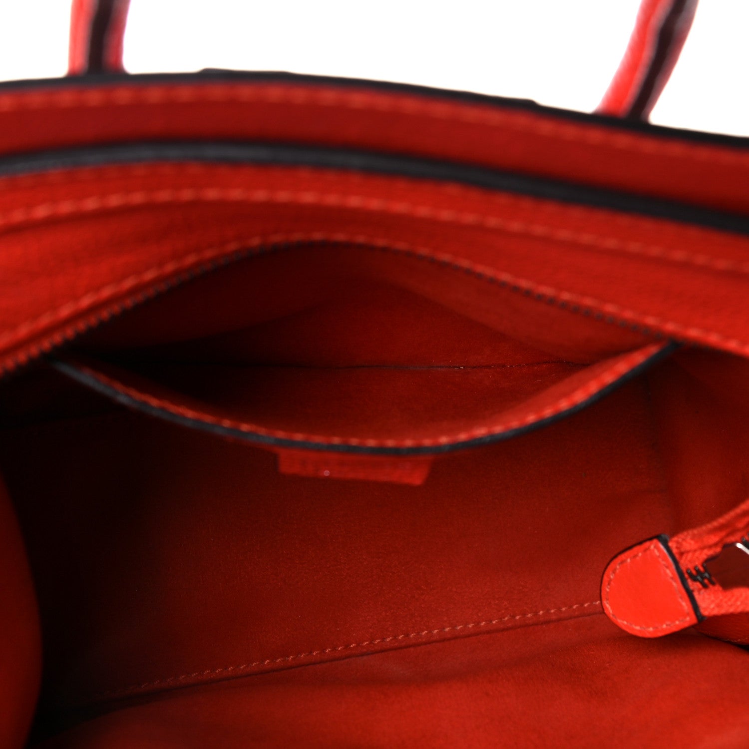 Celine Drummed Calfskin Nano Luggage Vermillion 18 of 25