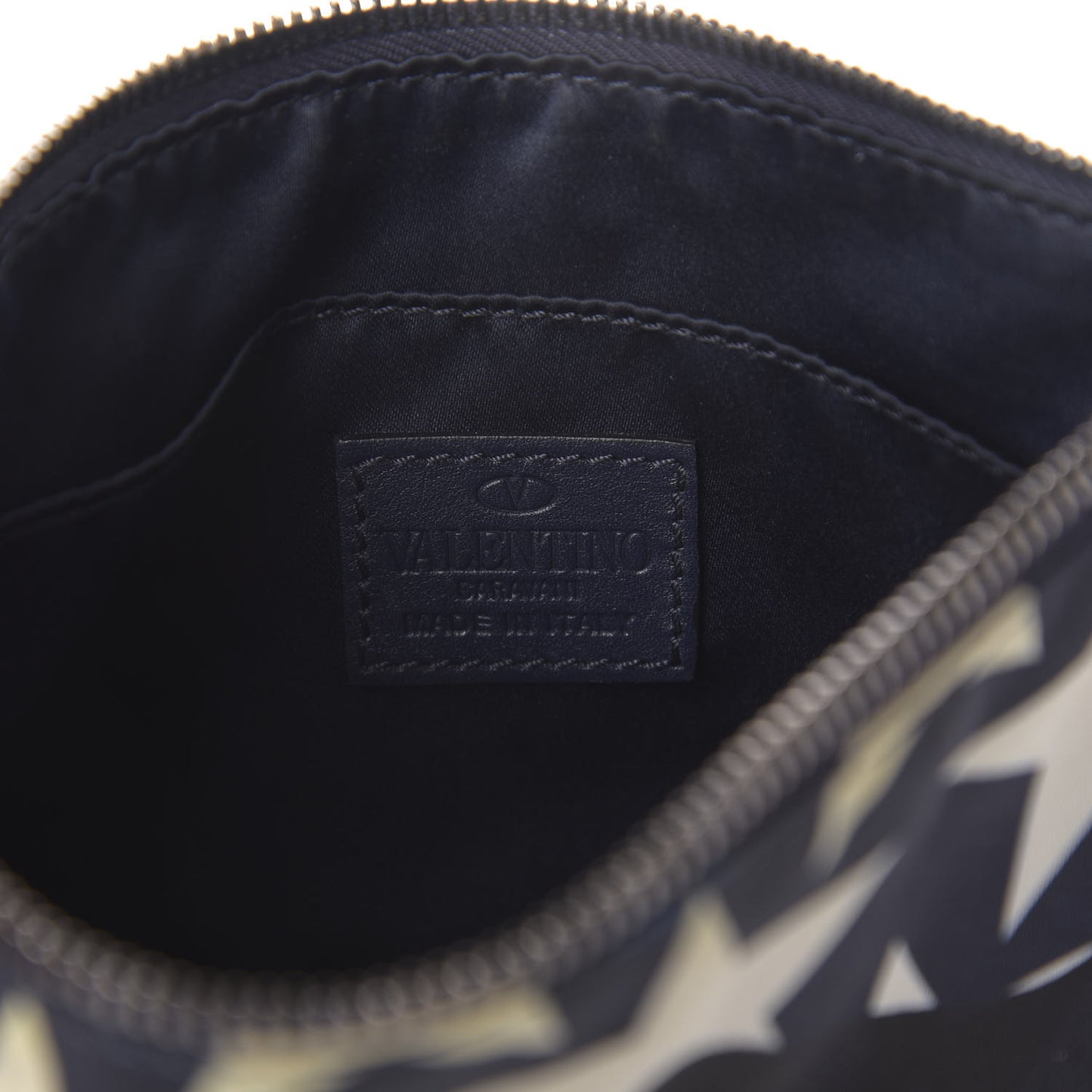 Nylon Camustars Medium Zip Pouch Marine Light Ivory