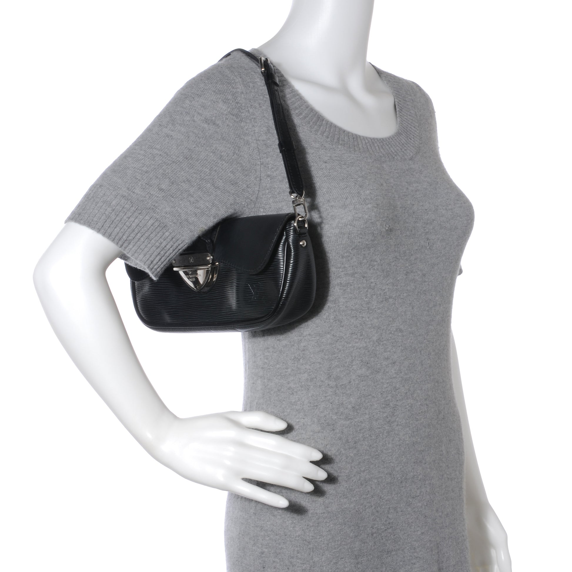 Louis Vuitton Epi Montaigne Clutch Black 2 of 7
