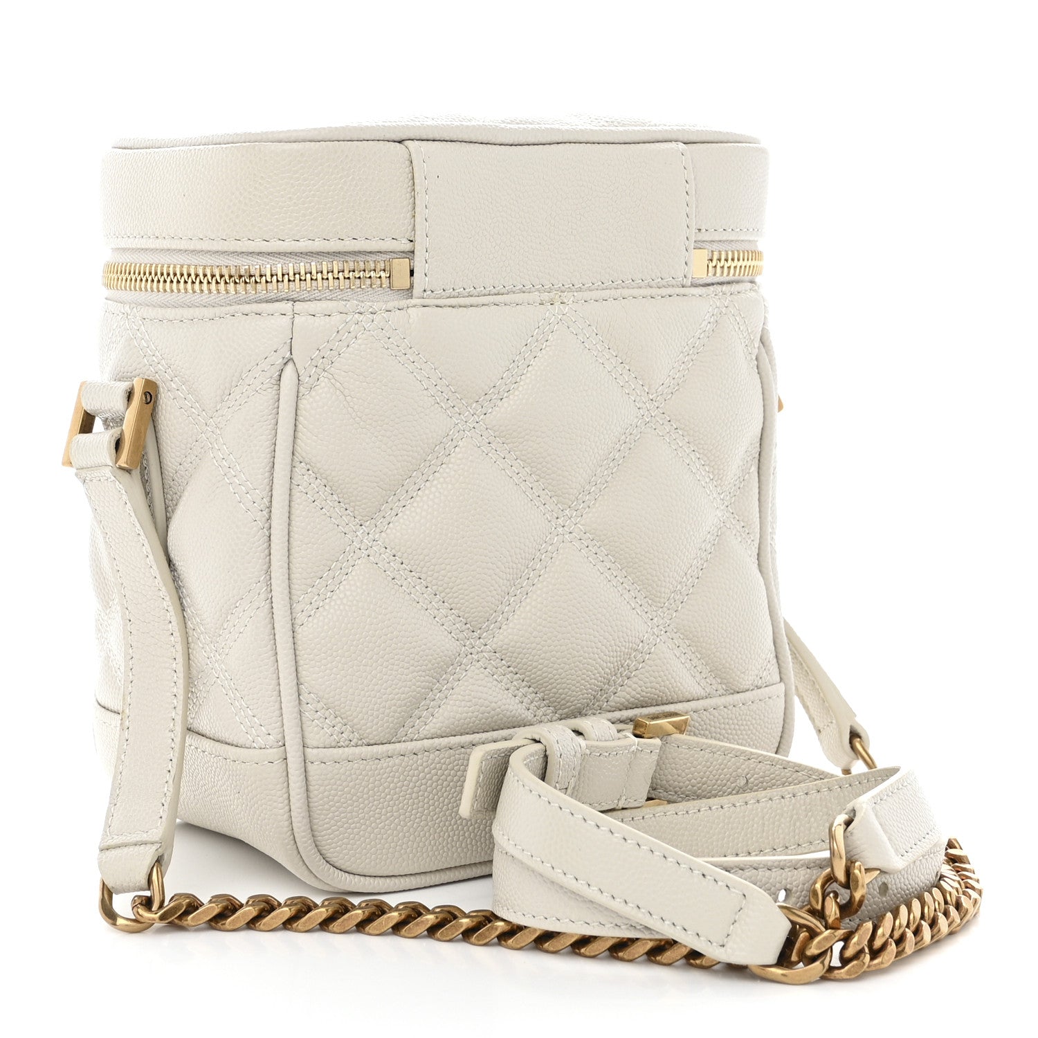 Saint Laurent Grain de Poudre Quilted 80's Vanity Bag Crema Soft Crema Soft 3 of 10