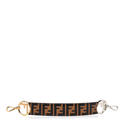 Fendi Calfskin FF 1974 Embossed Mini Strap You Tobacco Black 1 of 4