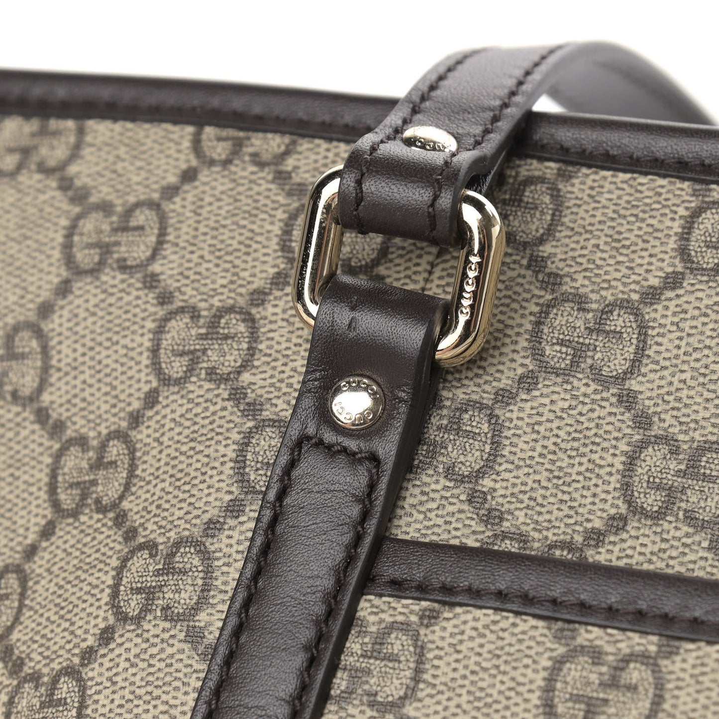 GG Supreme Monogram Medium Joy Tote Dark Brown
