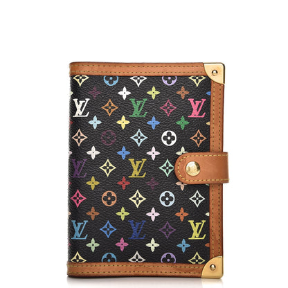 Louis Vuitton Monogram Multicolor Small Ring Agenda Cover Black 1 of 8