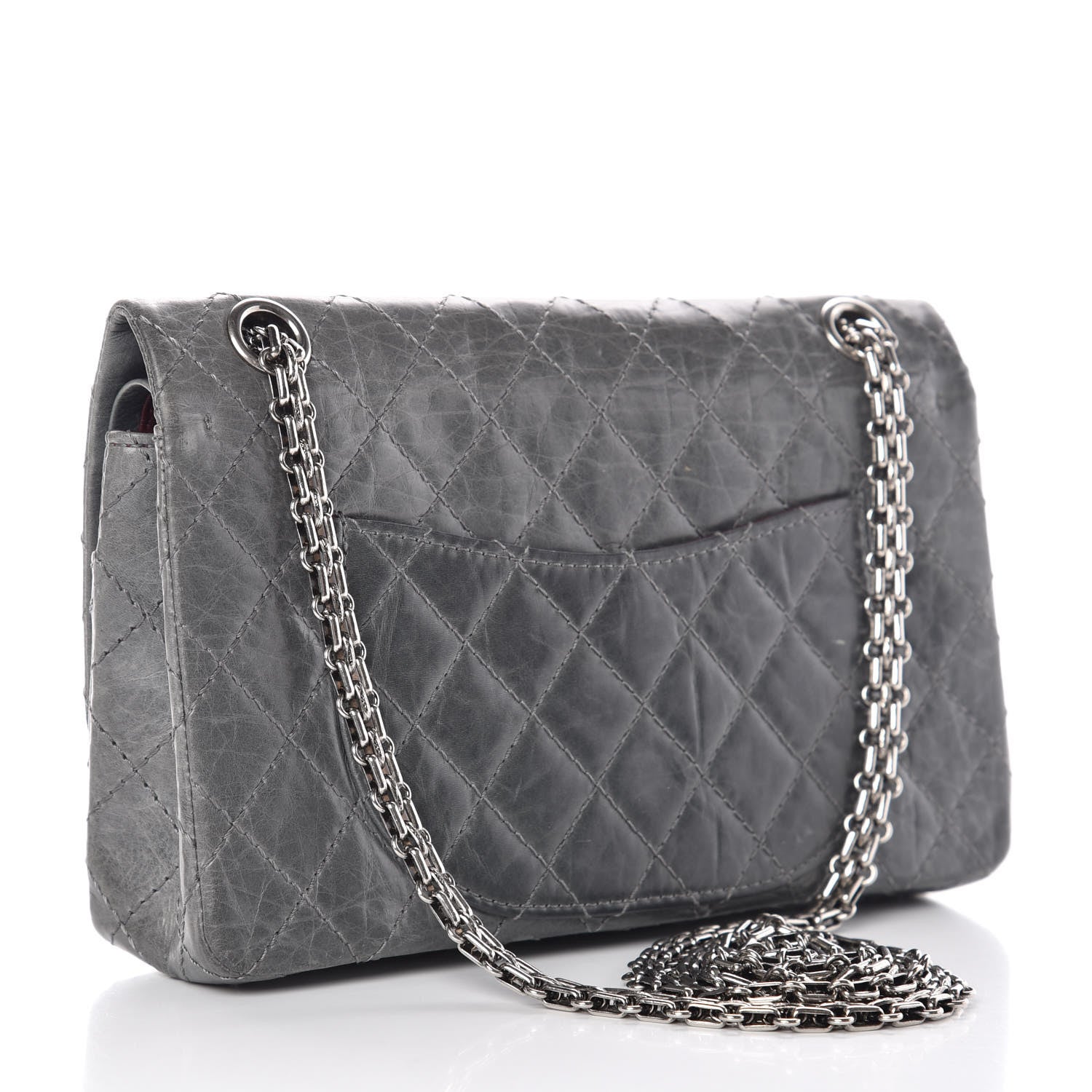 Chanel Aged Calfskin Quilted 50th Anniversary 2.55 Reissue 225 Flap Grey 3 of 15