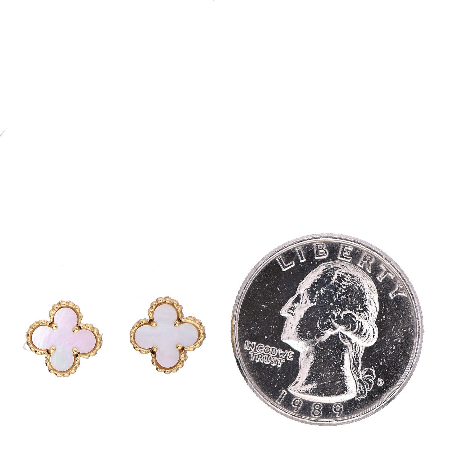 18K Yellow Gold Mother of Pearl Sweet Alhambra Earrings