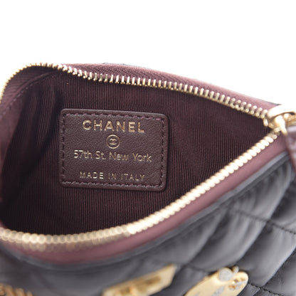 Chanel Aged Calfskin Quilted Small Lucky Charms Cosmetic Case Black 6 of 10